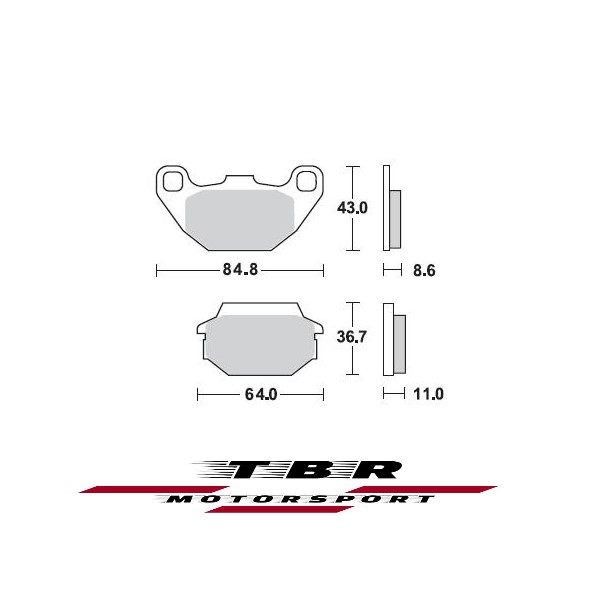 Front Brake Pad 869 Organic Sp Kymco Agility 200