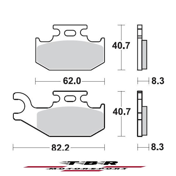 Rear Brake Pad 936 Organic Sp Yamaha Raptor 700