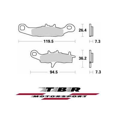 ΤΑΚΑΚΙ BRAKE PADS TBR812 PR-12 KAWASAKI  KX 80 97 FRONT – L